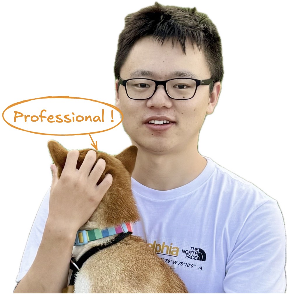 Xiangpeng and Ruby (his dog)